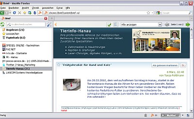 RSS-Feed mit Mozillas Addon: `Brief` | Tierarztpraxis-Hanau.de