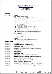 Prgrammablauf der Jubil&auml;umsfeier |  Tierarztpraxis-Hanau.de